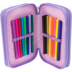 Picture of UNICORN 3 ZIP FILLED PENCIL CASE - PURPLE